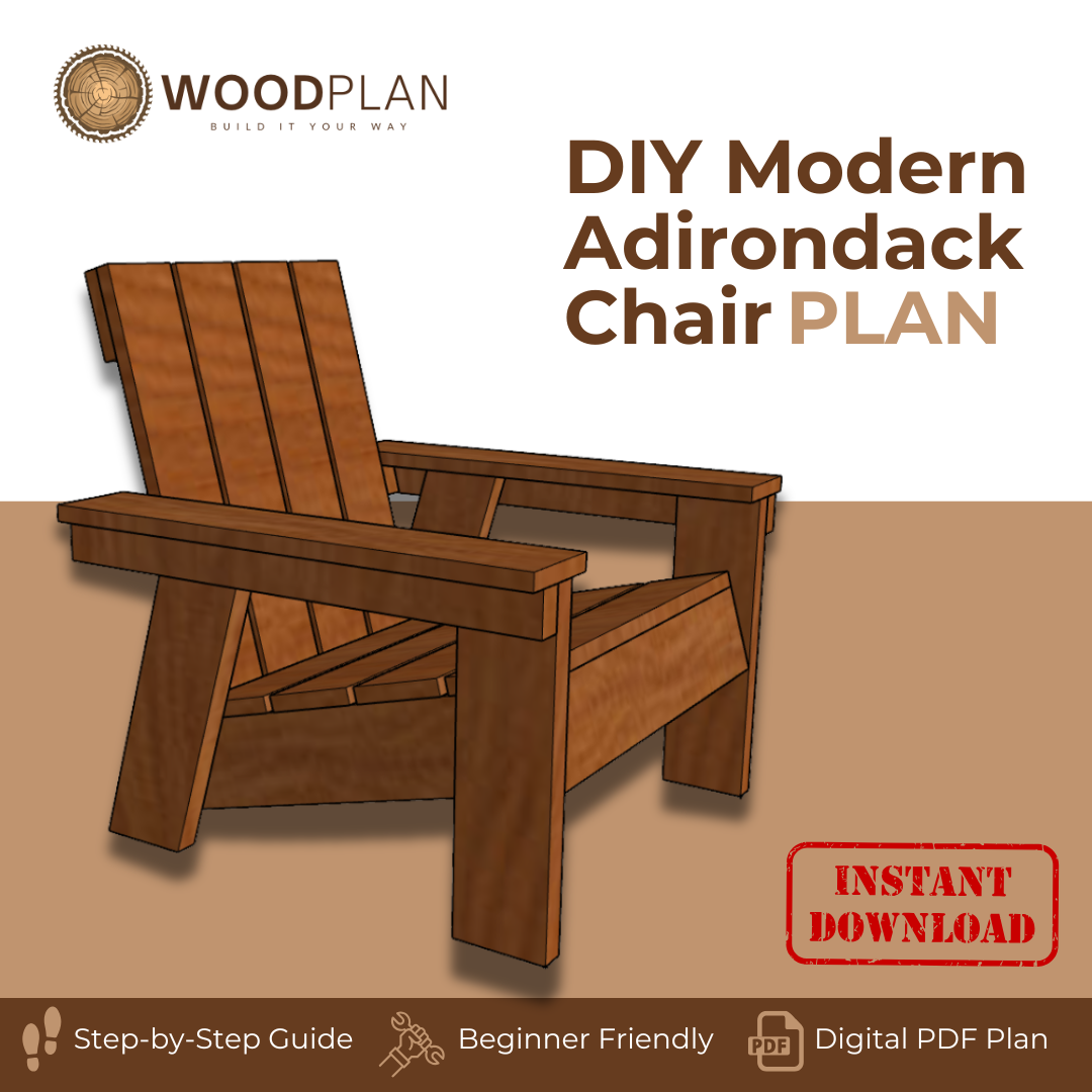 4-Leg Adirondack Chair – Printable Woodworking Plan (PDF Download)