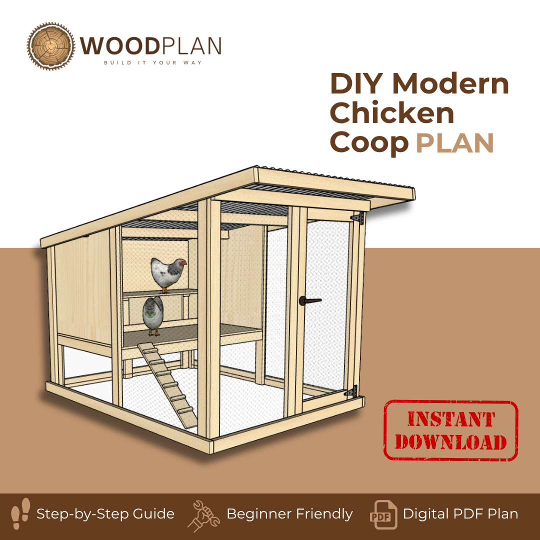 Chicken Coop Woodworking Plan | Easy Backyard Hen House DIY | PDF Digital Download