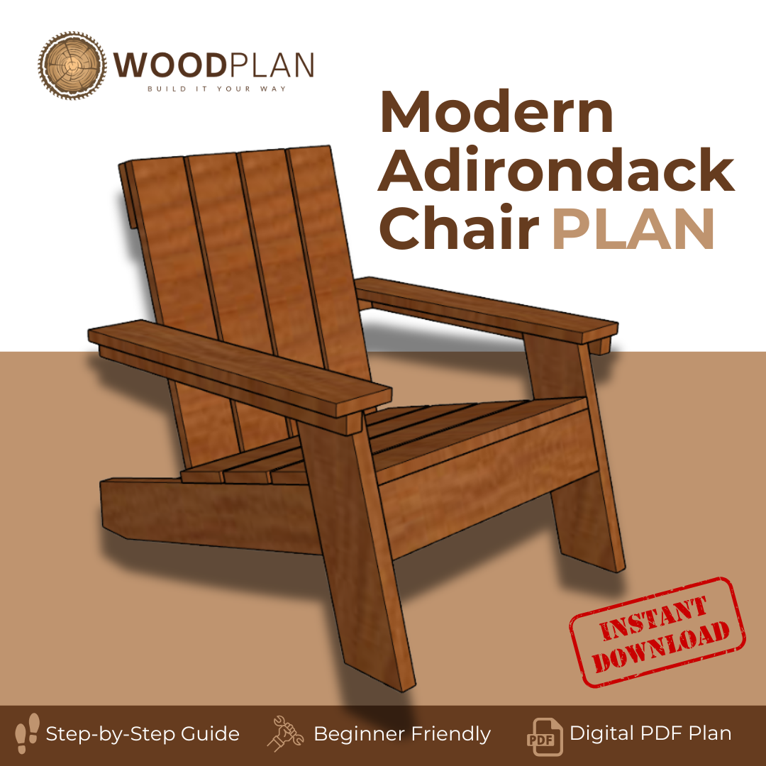 Modern Adirondack Chair – Printable Plan (PDF)