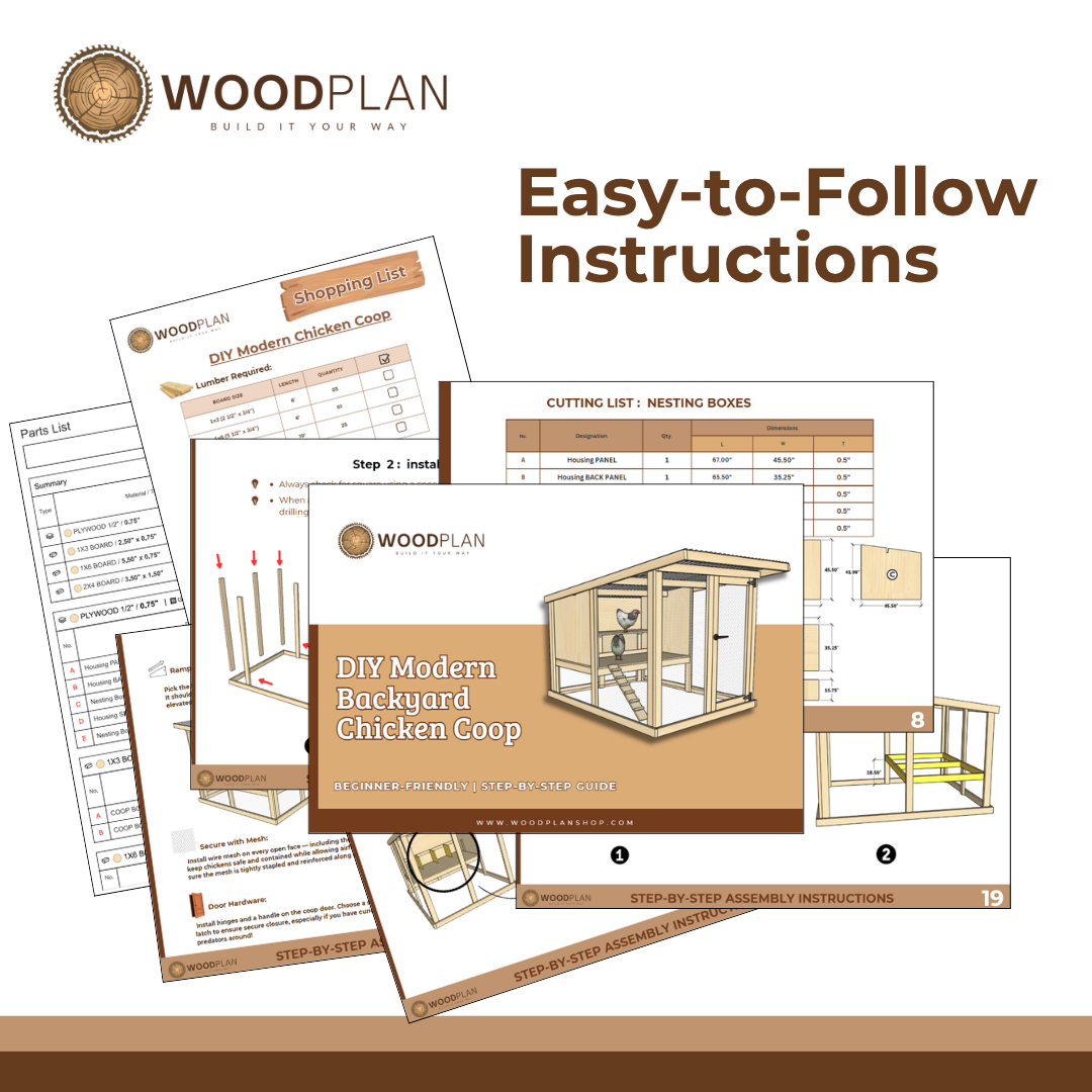 Chicken Coop Woodworking Plan | Easy Backyard Hen House DIY | PDF Digital Download