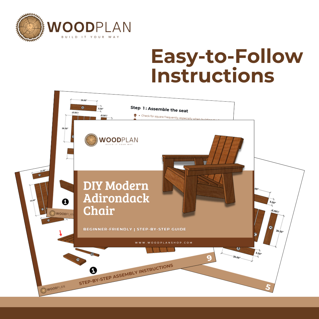 4-Leg Adirondack Chair – Printable Woodworking Plan (PDF Download)