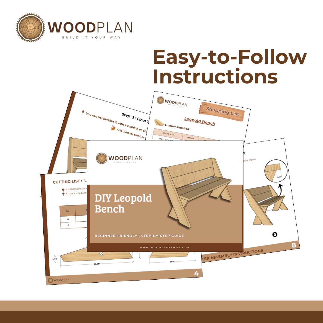 Cedar Leopold Bench Plans – Beginner DIY Woodworking PDF – 2x8 Outdoor Garden Seat Blueprint