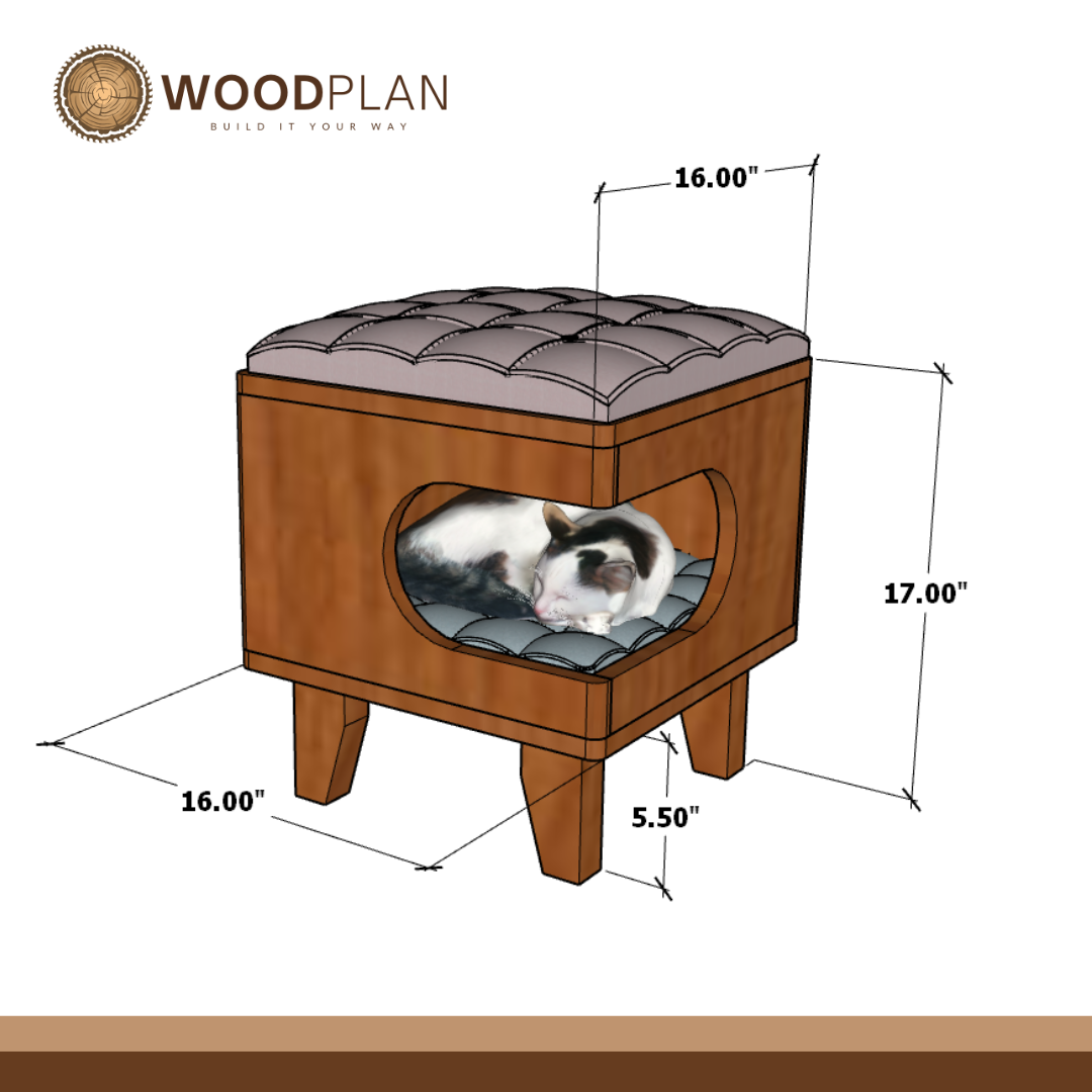 Cat House Chair – 2-in-1 Pet Furniture & Seating | Woodworking Plan