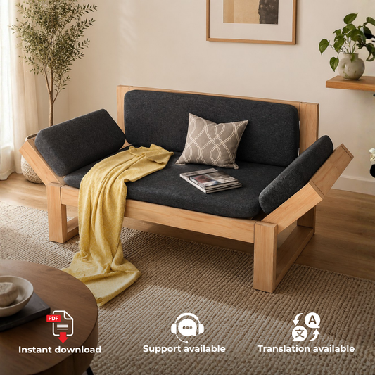 2×4 Loveseat Plans PDF – DIY Compact Wooden Sofa