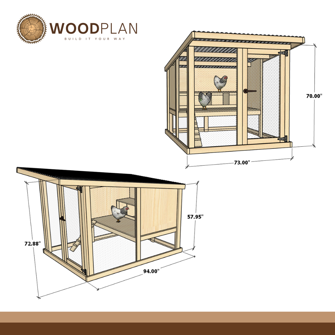 Chicken Coop Woodworking Plan | Easy Backyard Hen House DIY | PDF Digital Download