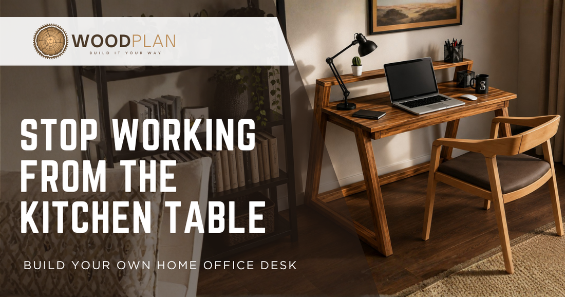 Modern home office desk with A-frame design and upper shelf
