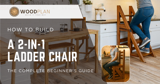 DIY 2-in-1 convertible ladder chair woodworking plan - beginner friendly chair step stool combo build