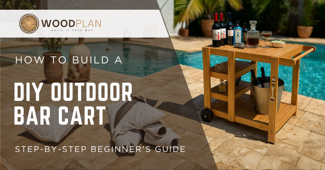 DIY outdoor bar cart plan cover, beginner woodworking guide