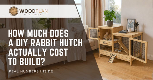 Materials laid out for a DIY indoor rabbit hutch cost breakdown