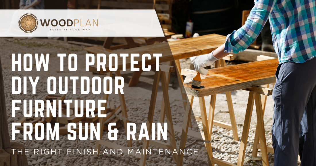 Protecting DIY outdoor wood furniture from sun and rain