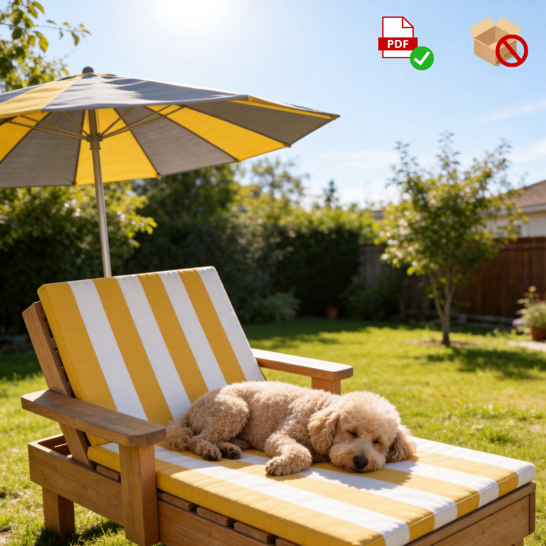 DIY Dog Lounge Chair Plan | Wooden Pet Furniture Woodworking Guide (PDF Download)