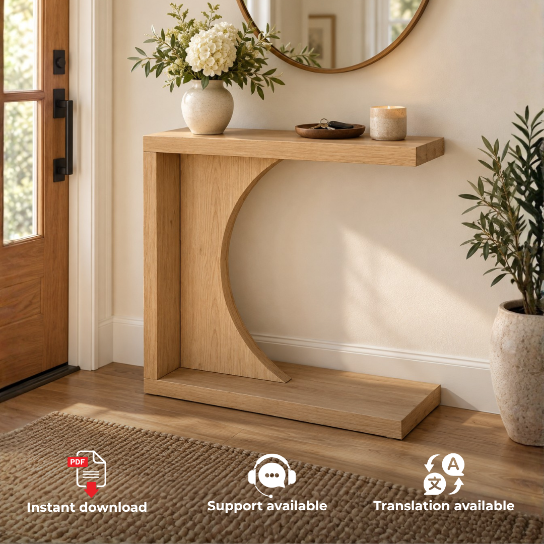 Convertible Side Table Plans PDF – 3-Position C Table, Laptop Desk & Console