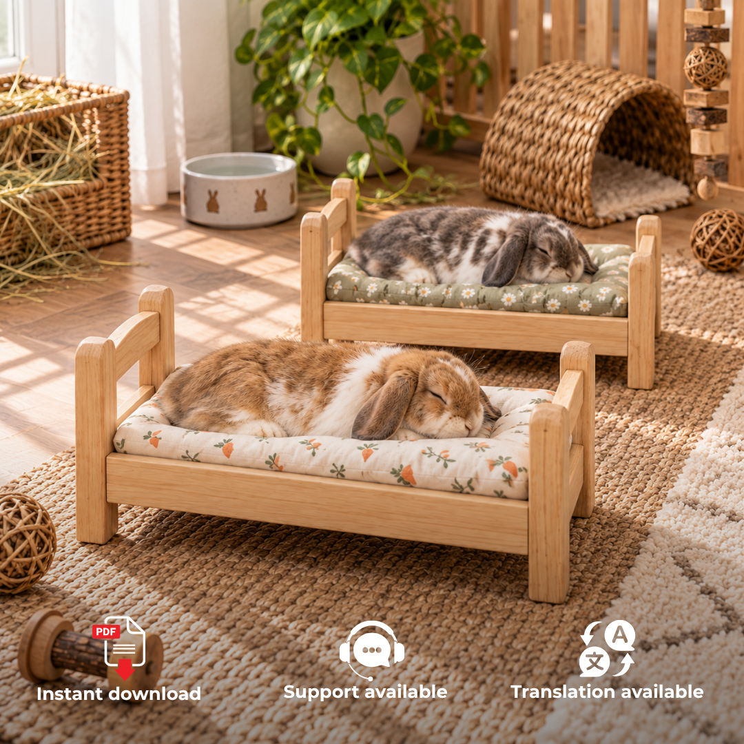 Bunny Bed Plans PDF – DIY Wooden Rabbit Bed