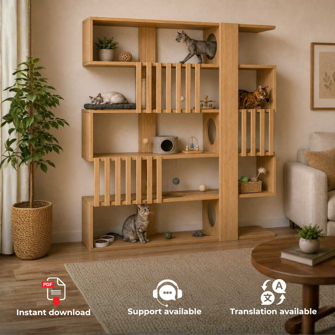 DIY Cat Furniture Plans Bundle PDF – 5 Woodworking Projects