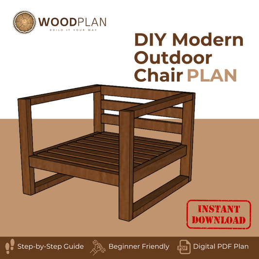 Modern Outdoor Chair – Printable Woodworking Plan (PDF Download)