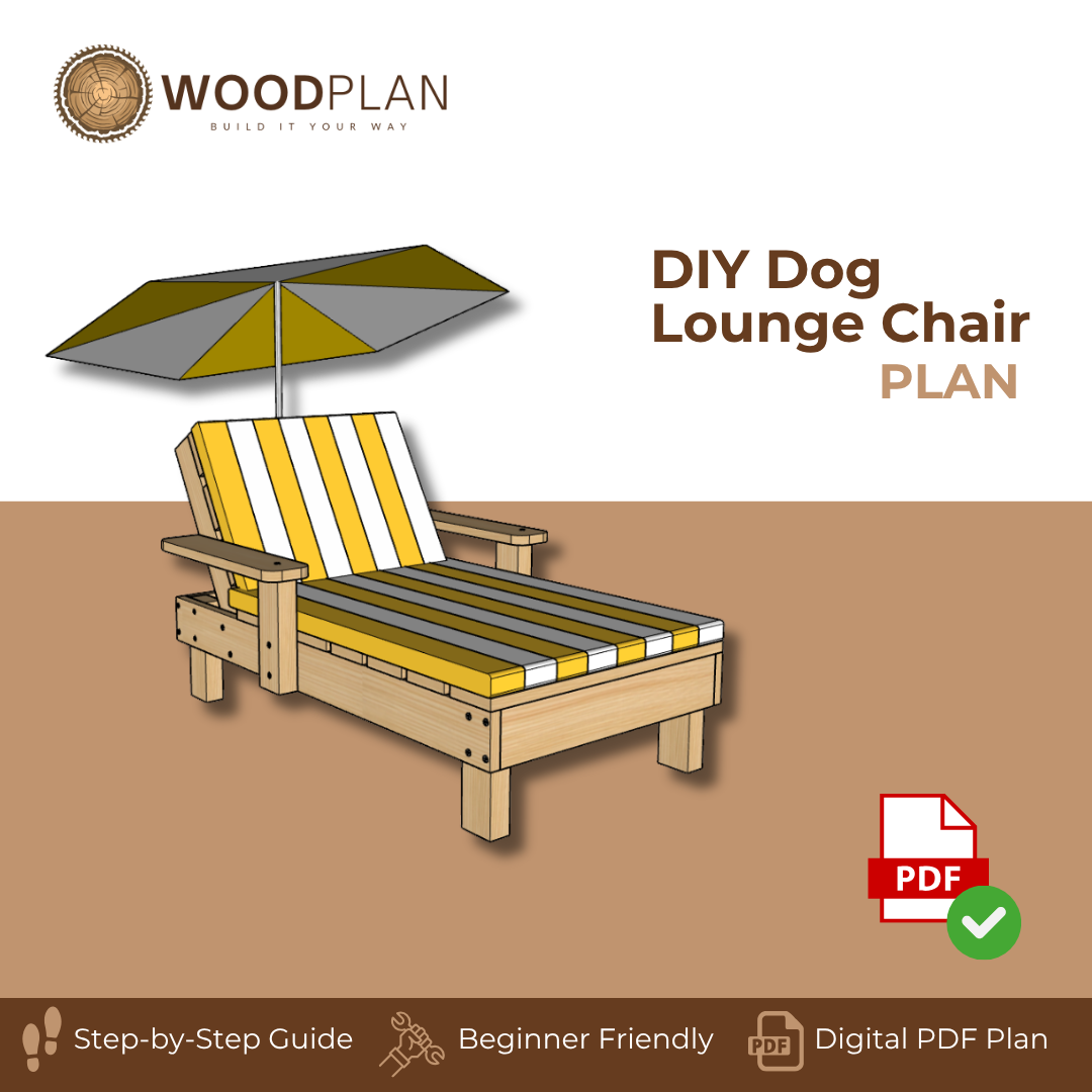 DIY Dog Lounge Chair Plan | Wooden Pet Furniture Woodworking Guide (PDF Download)