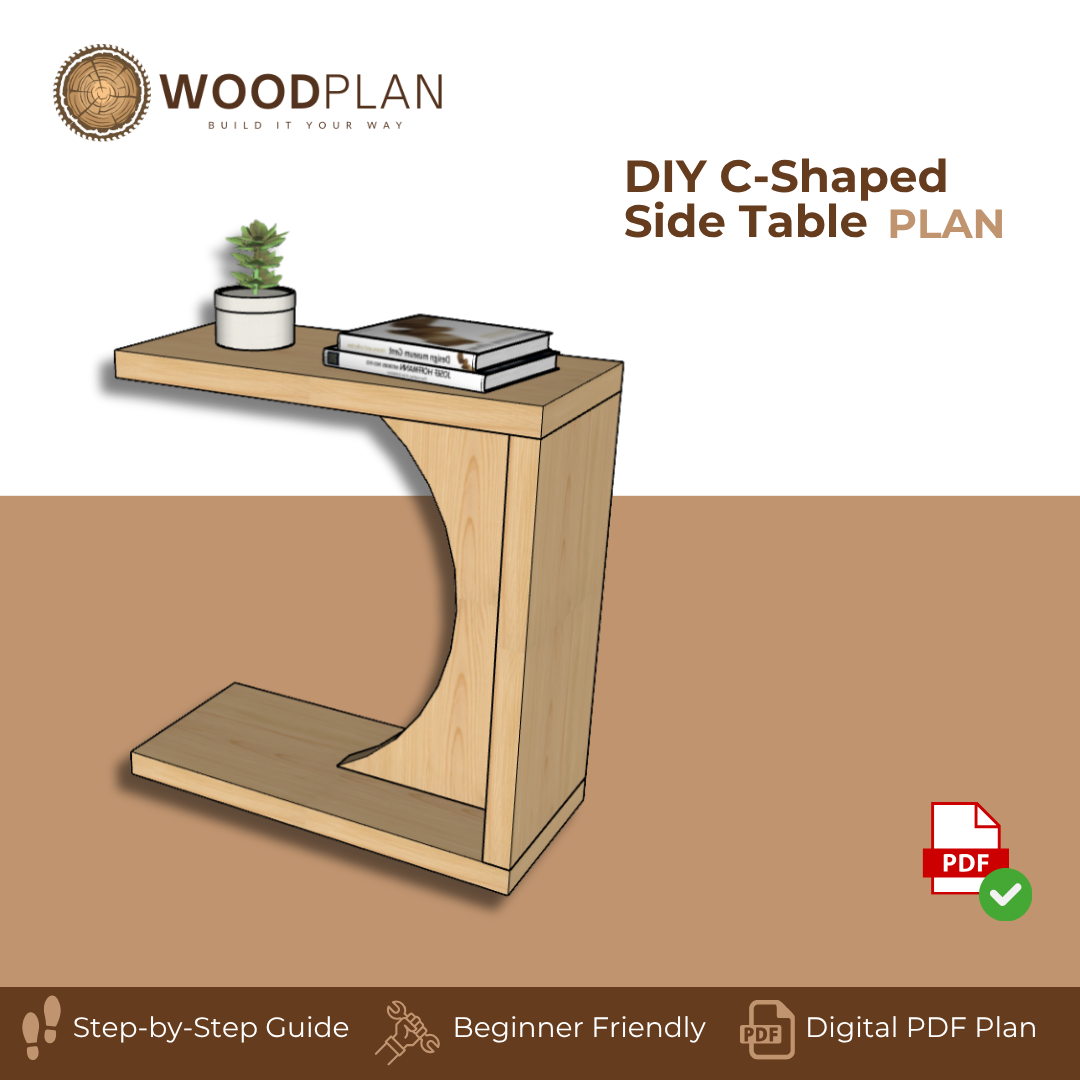 Convertible Side Table Plans PDF – 3-Position C Table, Laptop Desk & Console