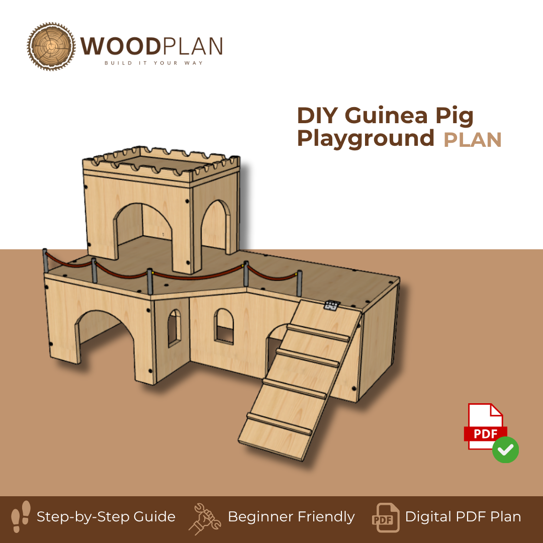 Guinea Pig Playground Plans PDF – DIY Wooden Castle & Hideouts