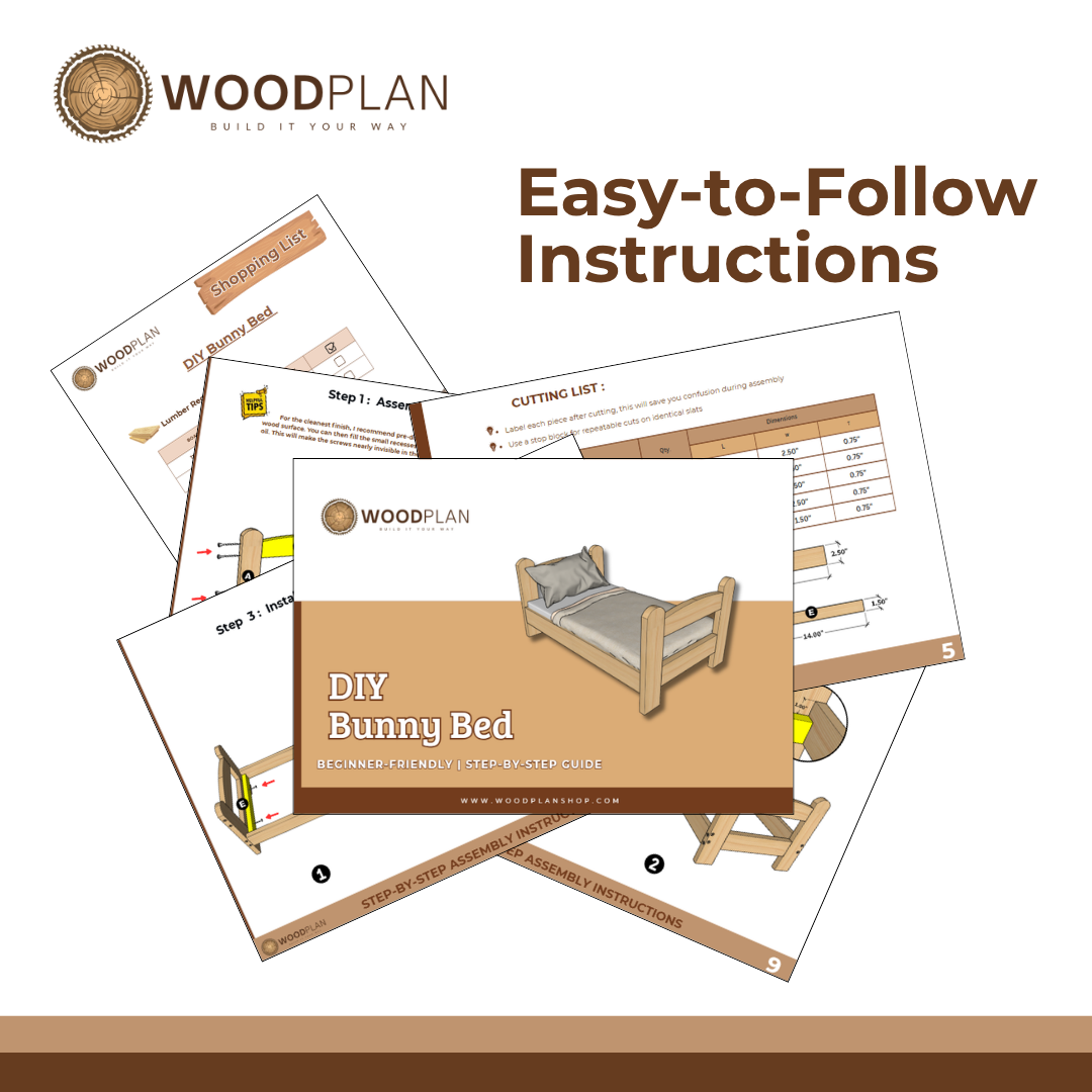 Bunny Bed Plans PDF – DIY Wooden Rabbit Bed