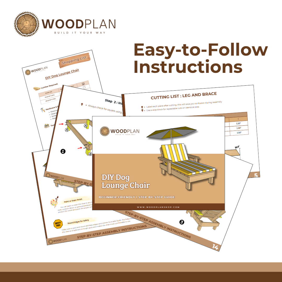 DIY Dog Lounge Chair Plan | Wooden Pet Furniture Woodworking Guide (PDF Download)