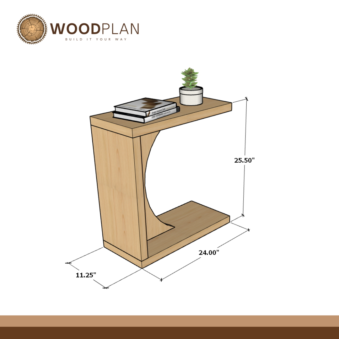 Convertible Side Table Plans PDF – 3-Position C Table, Laptop Desk & Console