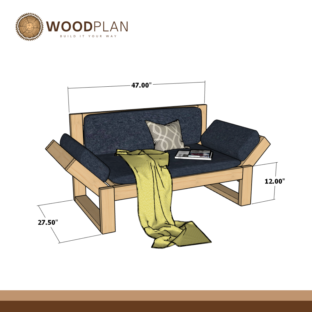 2×4 Loveseat Plans PDF – DIY Compact Wooden Sofa