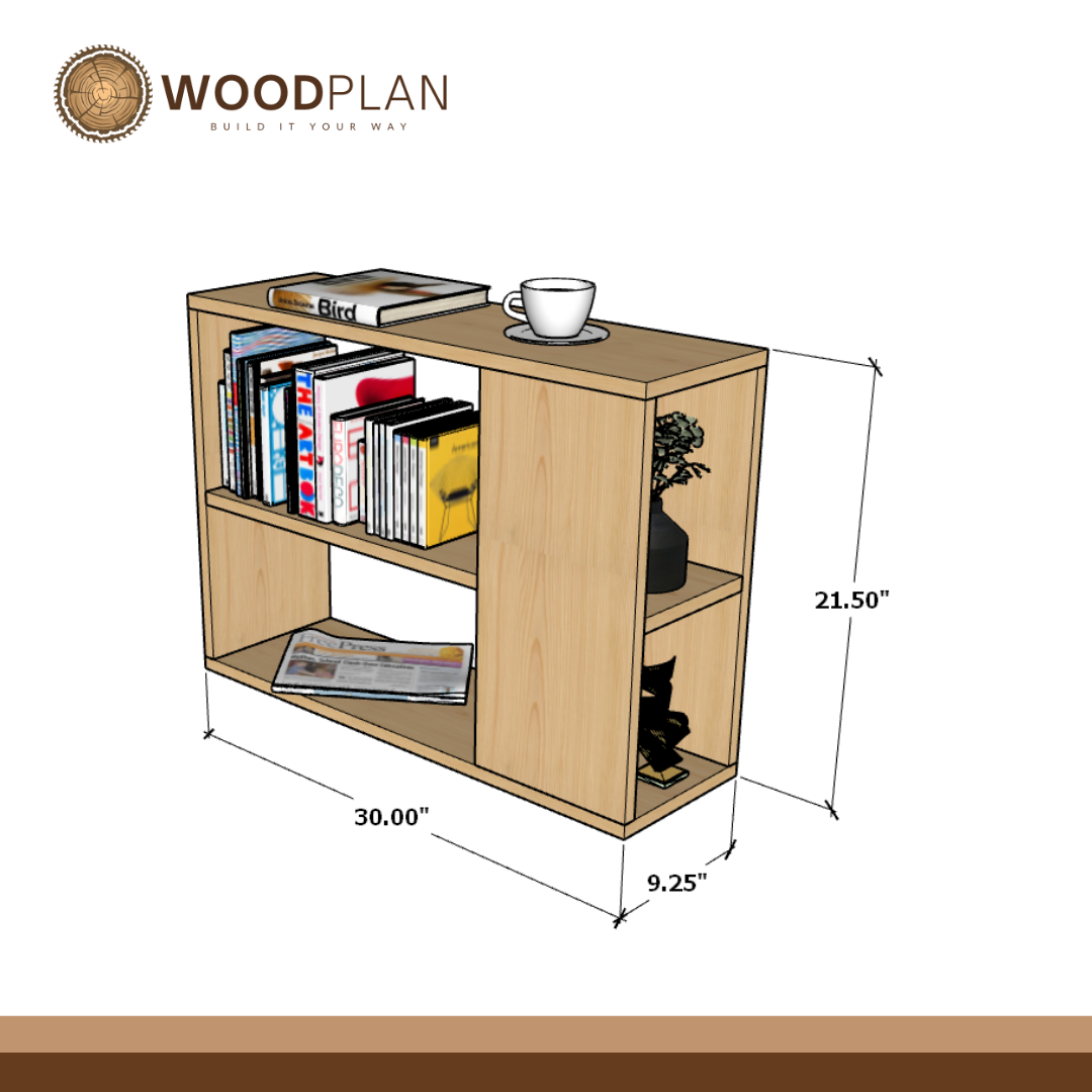 Sofa Side Table Plans PDF – DIY Wooden End Table with Storage