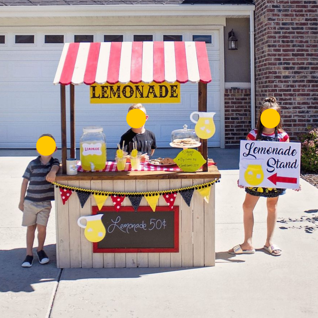 Kids Lemonade Stand Plans PDF – DIY Outdoor Play Booth for Summer Fun – Beginner Woodworking Project – Digital Download