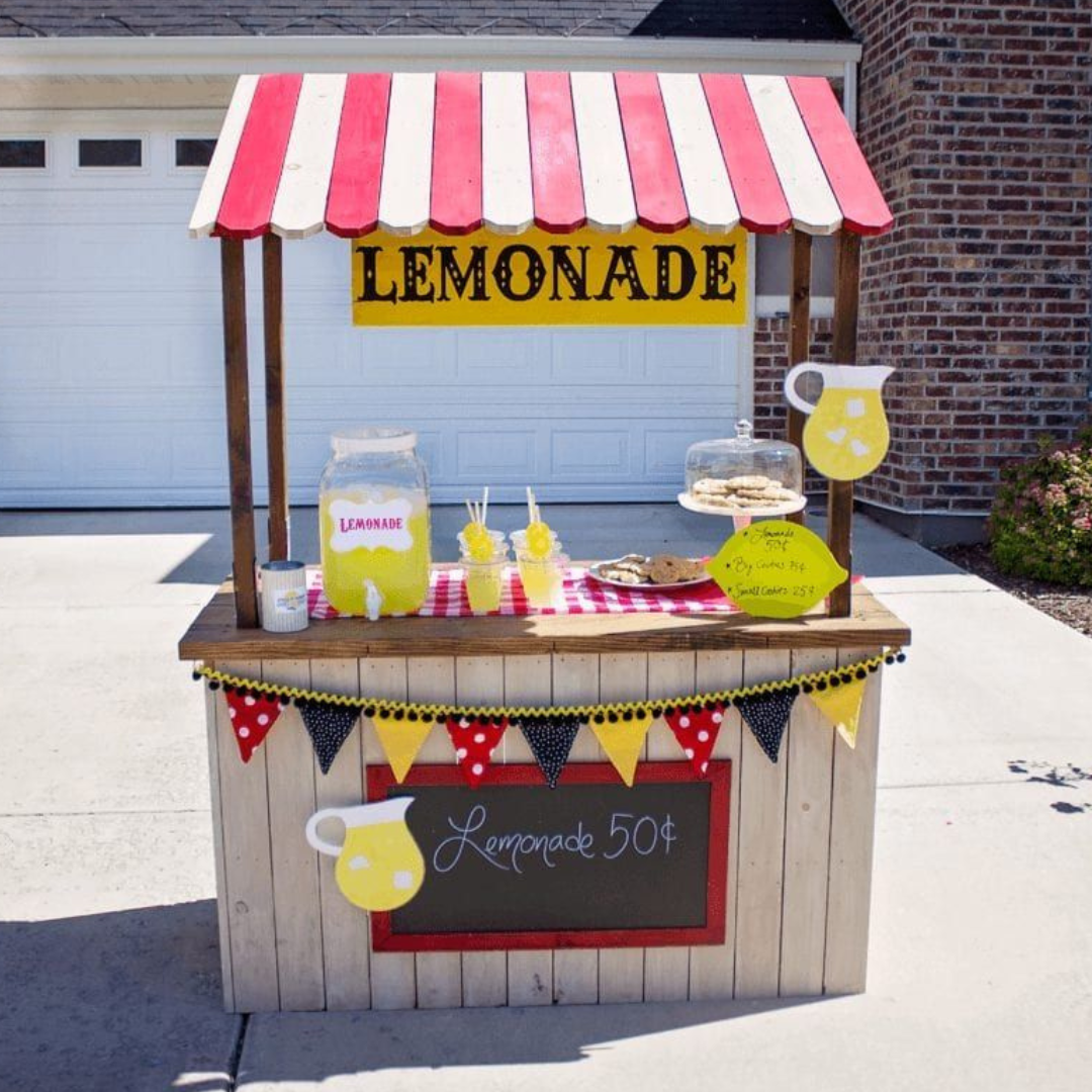 Kids Lemonade Stand Plans PDF – DIY Outdoor Play Booth for Summer Fun – Beginner Woodworking Project – Digital Download