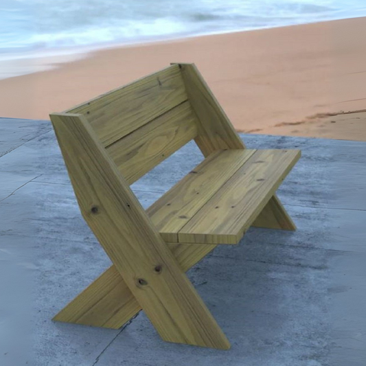 Cedar Leopold Bench Plans – Beginner DIY Woodworking PDF – 2x8 Outdoor Garden Seat Blueprint