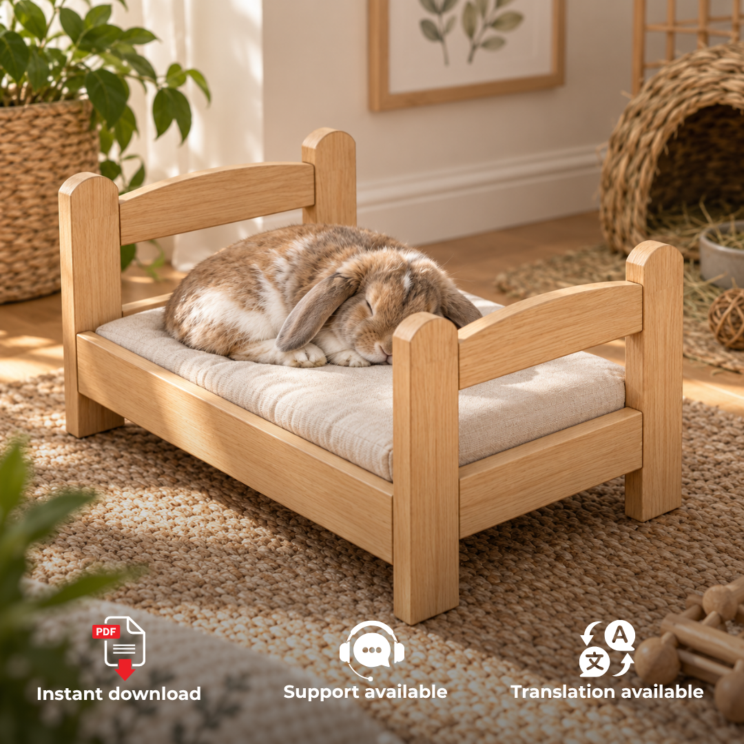 Bunny Bed Plans PDF – DIY Wooden Rabbit Bed