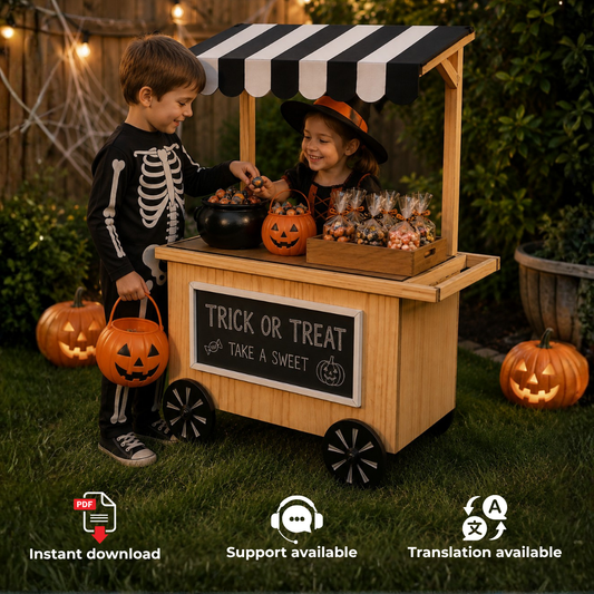 DIY Halloween Candy Cart Plan: Kids Pretend Play Market (PDF Download)