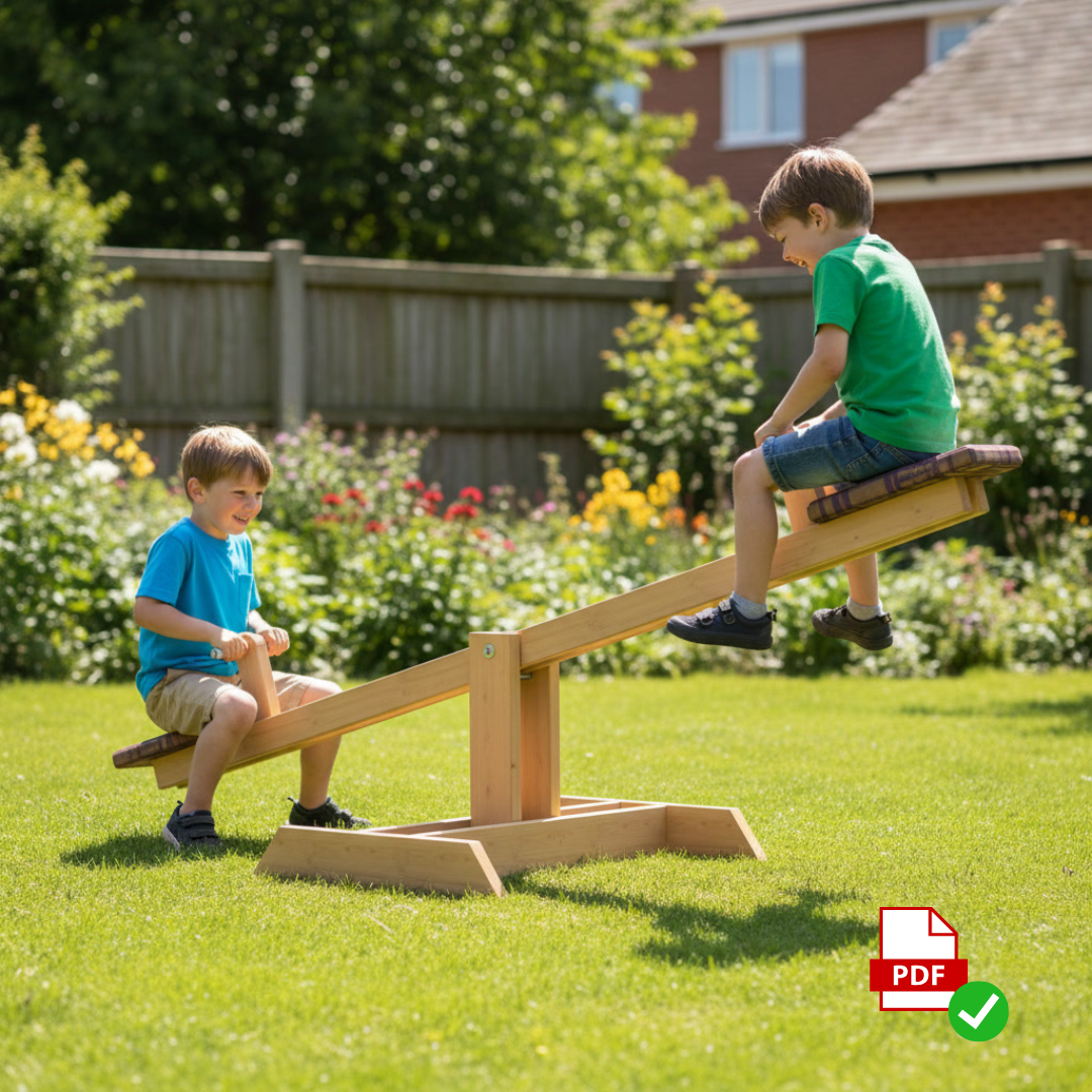 DIY Kids Seesaw Plan | Outdoor Playground Woodworking Guide