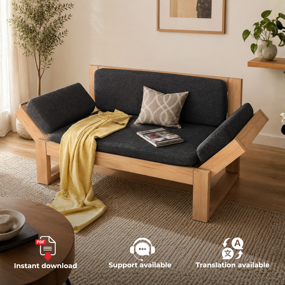 2×4 Loveseat Plans PDF – DIY Compact Wooden Sofa