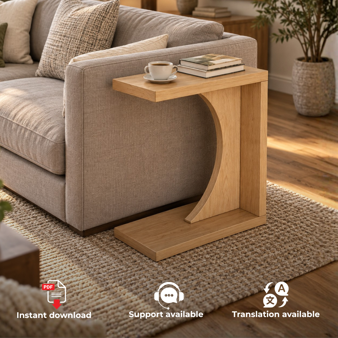 Convertible Side Table Plans PDF – 3-Position C Table, Laptop Desk & Console