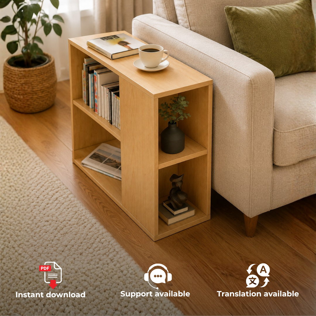 Sofa Side Table Plans PDF – DIY Wooden End Table with Storage