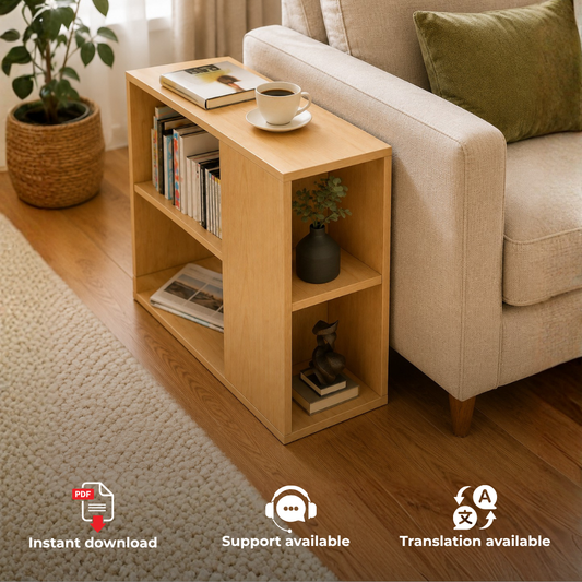 Sofa Side Table Plans PDF – DIY Wooden End Table with Storage