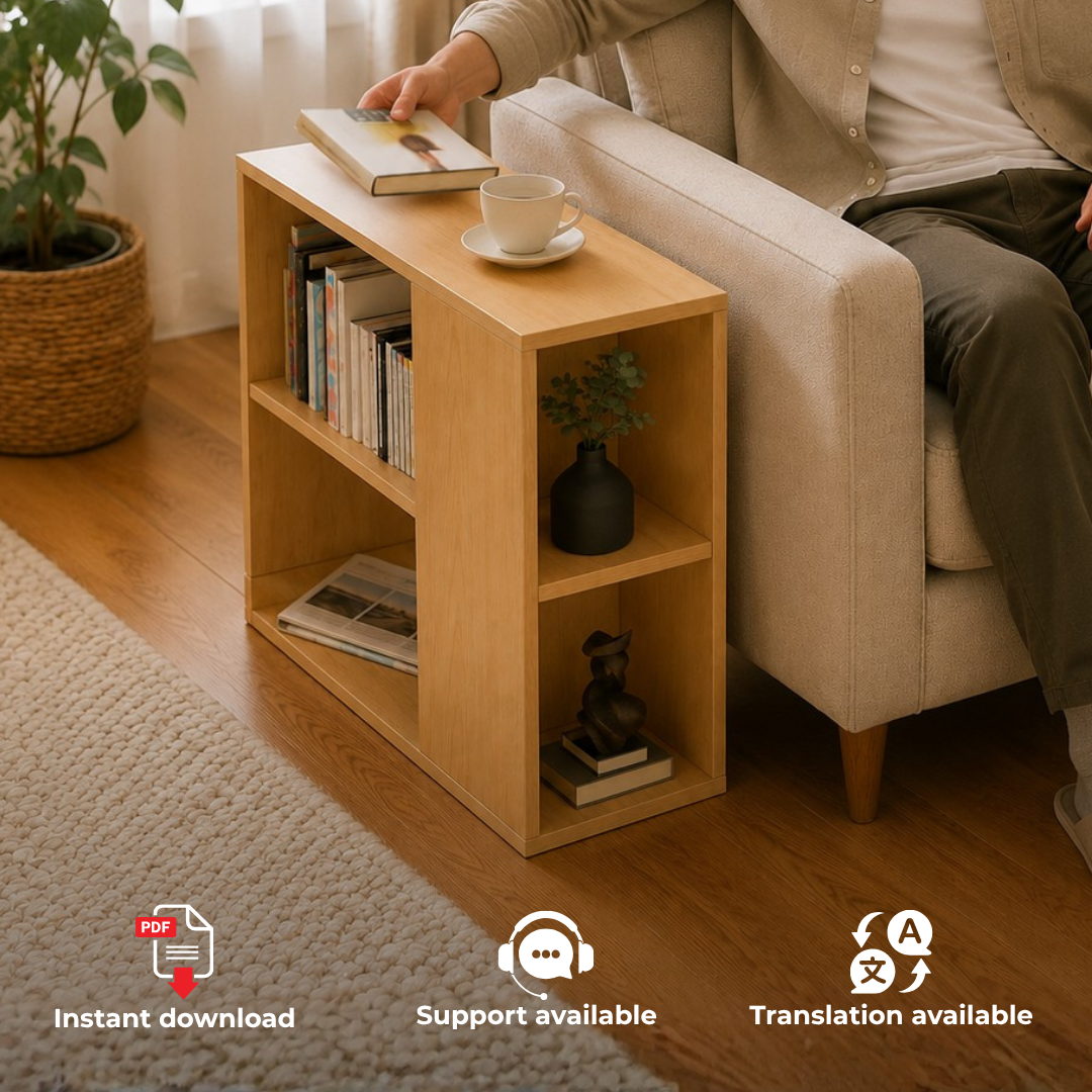 Sofa Side Table Plans PDF – DIY Wooden End Table with Storage