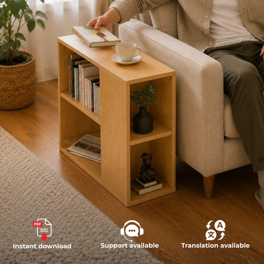 Sofa Side Table Plans PDF – DIY Wooden End Table with Storage