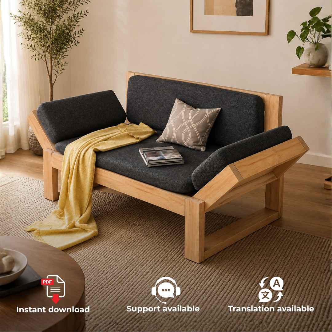 2×4 Loveseat Plans PDF – DIY Compact Wooden Sofa