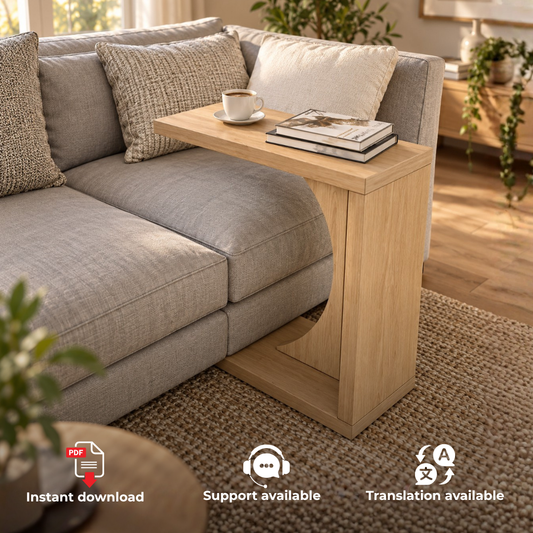 Convertible Side Table Plans PDF – 3-Position C Table, Laptop Desk & Console