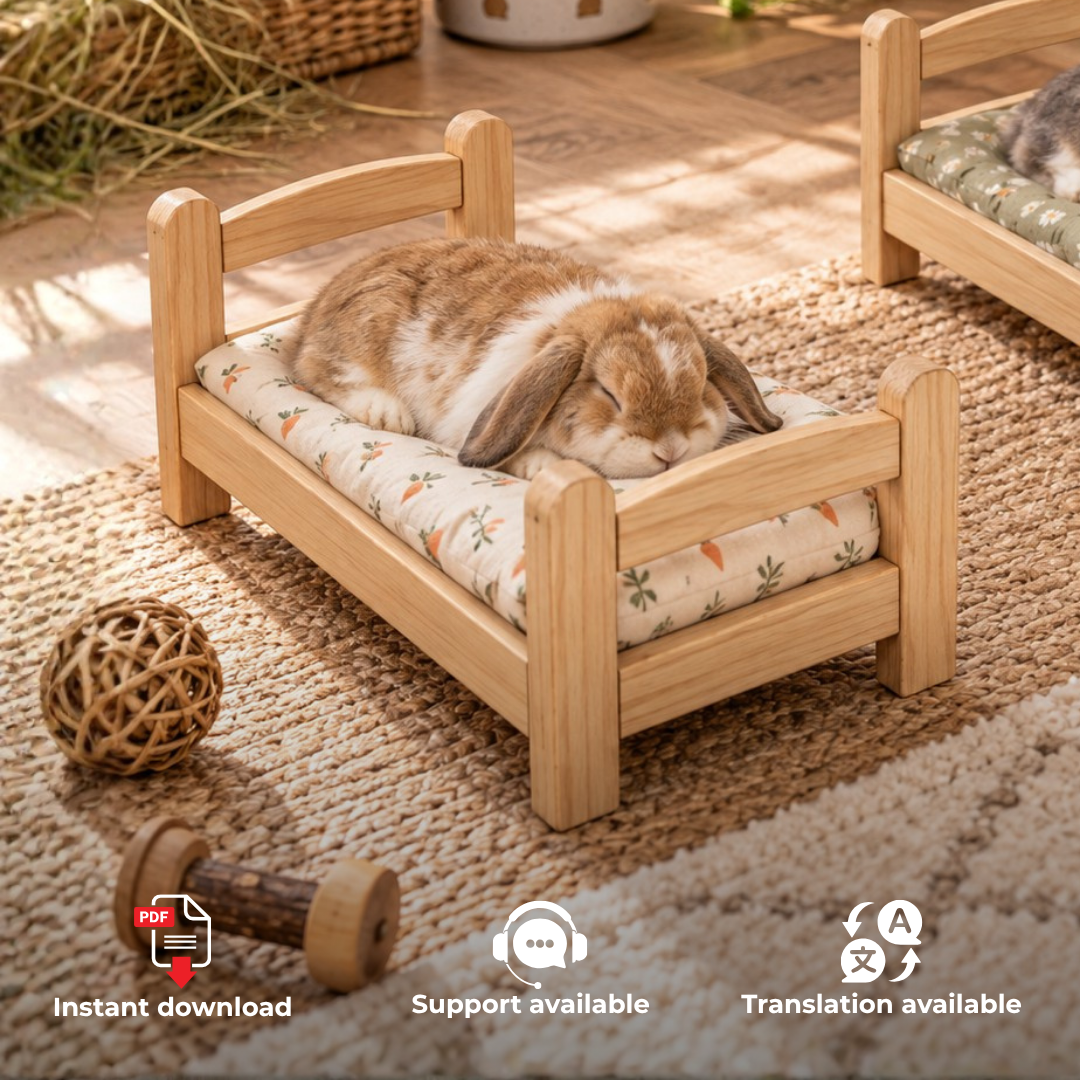 Bunny Bed Plans PDF – DIY Wooden Rabbit Bed