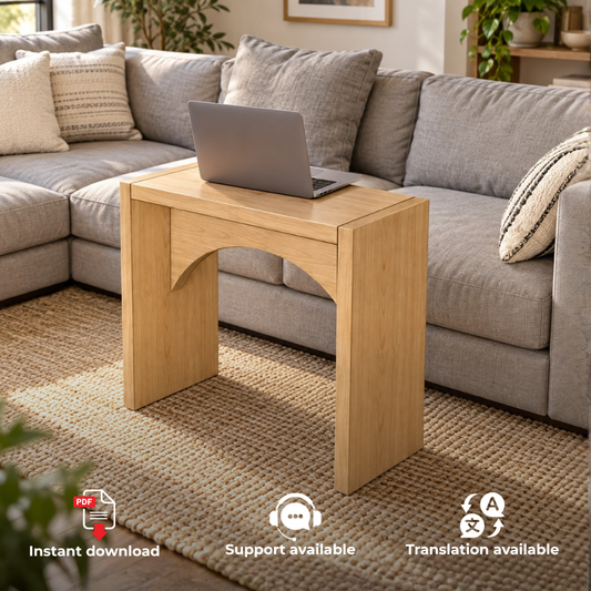Convertible Side Table Plans PDF – 3-Position C Table, Laptop Desk & Console