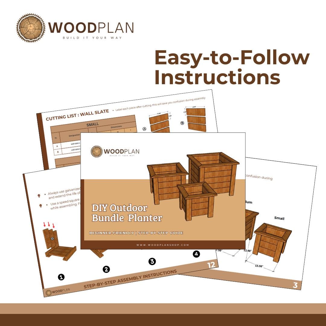 Outdoor Planter Plan Collection | DIY Flower Box & Herb Garden | Patio Decor PDF