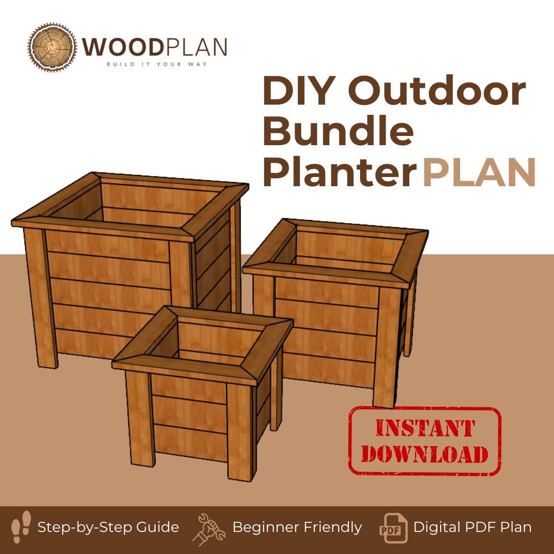 Outdoor Planter Plan Collection | DIY Flower Box & Herb Garden | Patio Decor PDF