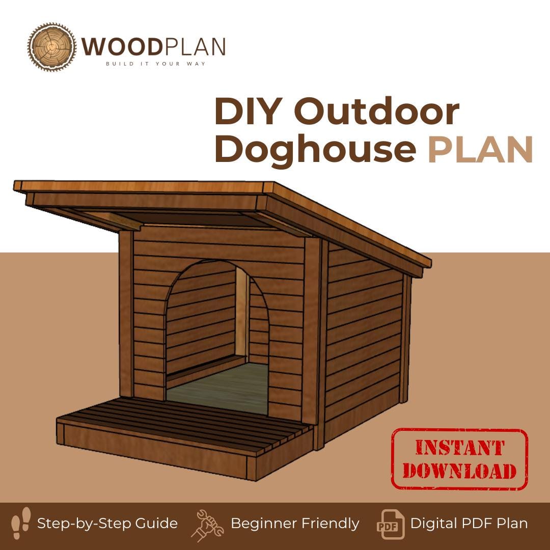 Easy DIY Dog House Plan | Outdoor Pet Shelter | Woodworking Project PDF
