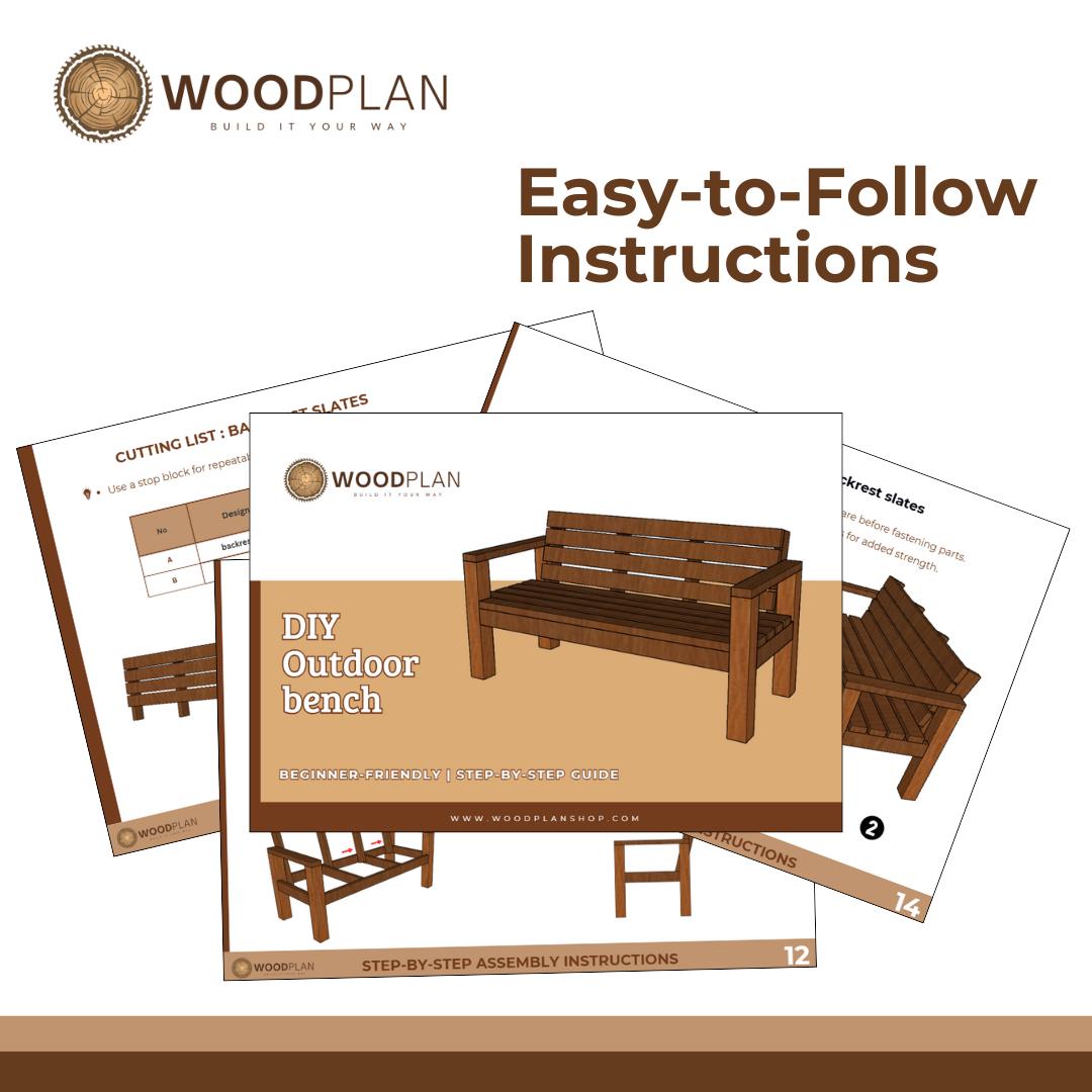 DIY Outdoor Bench | Outdoor Furniture Woodworking | Beginner-Friendly PDF