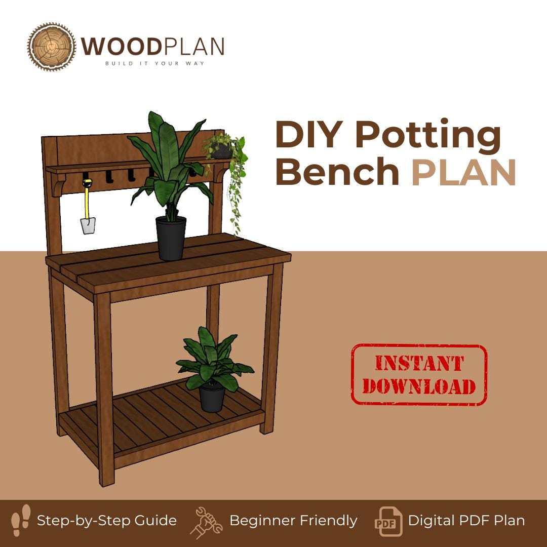 DIY Potting Bench Plan | Gardener's Workstation | Outdoor Woodworking PDF