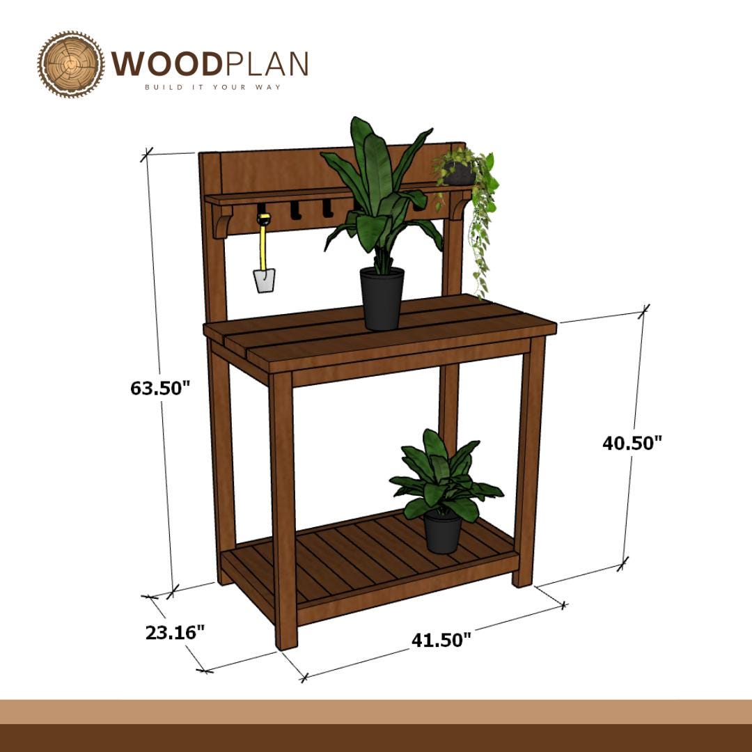 DIY Potting Bench Plan | Gardener's Workstation | Outdoor Woodworking PDF