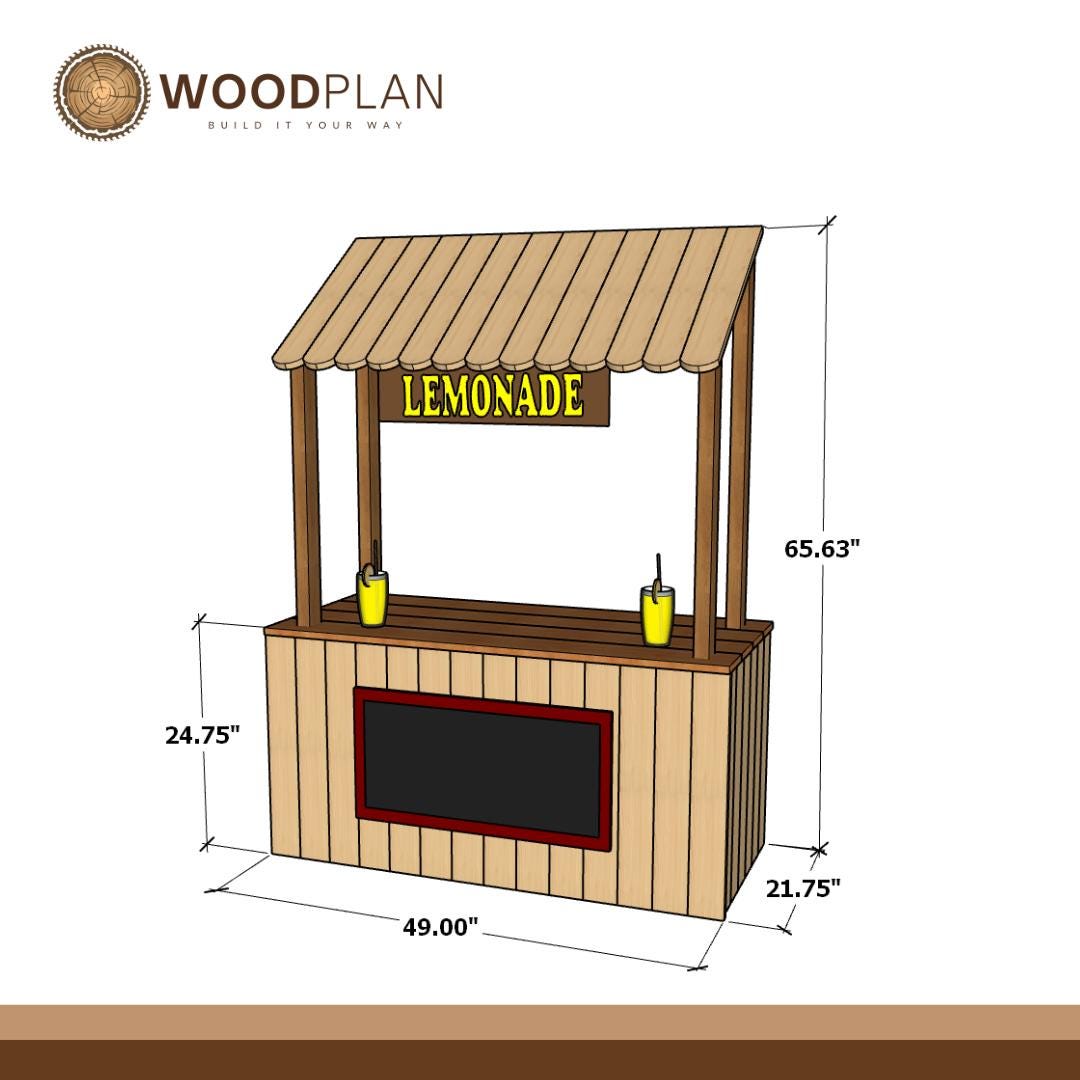 DIY Kids Lemonade Stand Plans PDF: Beginner Woodworking Project (Digital Download)
